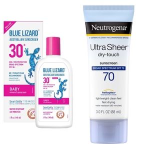 Sunblock Duo. Neutrogena and Blue Lizard. Sealed!